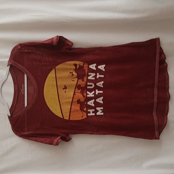 Disney Lion King Hakuna Matata Distressed Short Sleeve BURNOUT Tee Women’s L - Picture 1 of 12